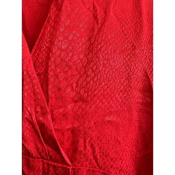 H&M Jacquard Weave Dress Women's Size 0 V Neck Wrap Over Red - Picture 11 of 16